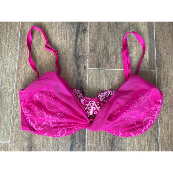 Vintage y2k NWOT Victoria's Secret Bra 34C Pink Lace - Picture 3 of 11